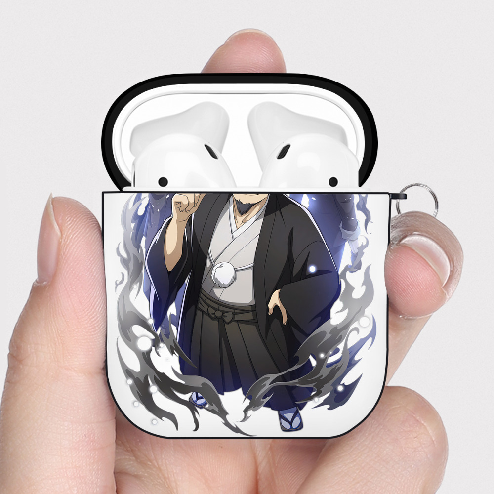 （画像用） 文豪ストレイドッグス Bungo Stray Dogs AirPods 第2世代保護ケース ハードシェル ブラック 耐衝撃・防指紋・カラビナ付き