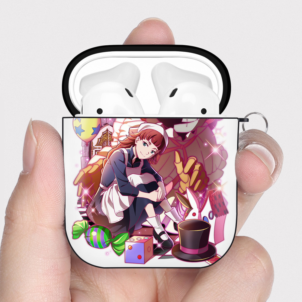 （画像用） 文豪ストレイドッグス Bungo Stray Dogs AirPods 第2世代保護ケース ハードシェル ブラック 耐衝撃・防指紋・カラビナ付き