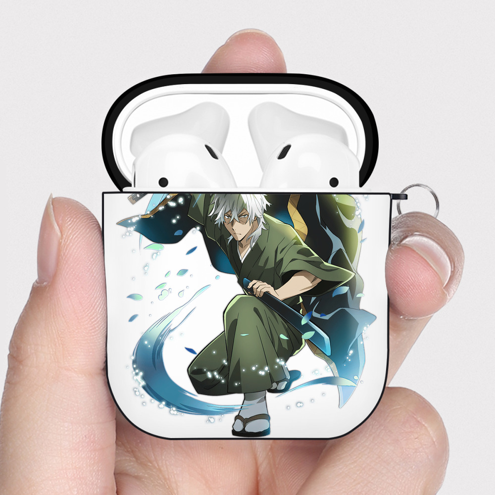 （画像用） 文豪ストレイドッグス Bungo Stray Dogs AirPods 第2世代保護ケース ハードシェル ブラック 耐衝撃・防指紋・カラビナ付き