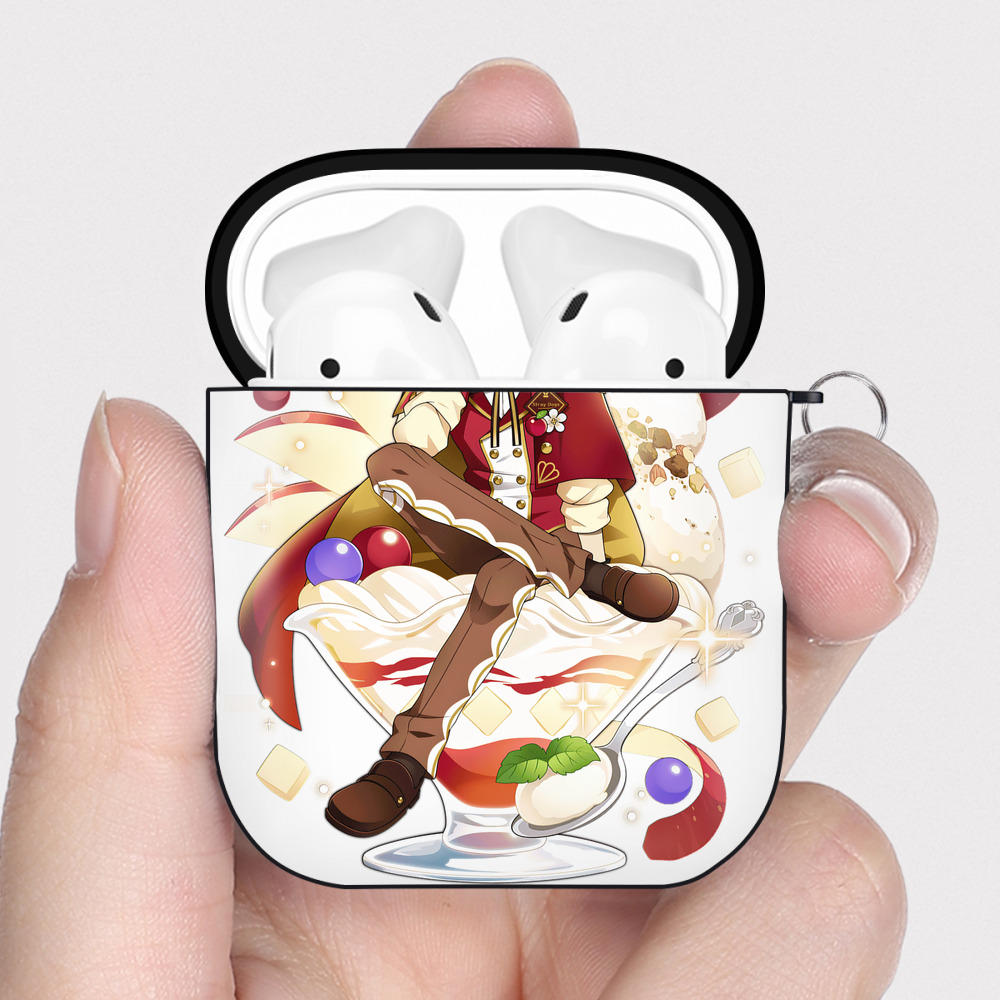 （画像用） 文豪ストレイドッグス Bungo Stray Dogs AirPods 第2世代保護ケース ハードシェル ブラック 耐衝撃・防指紋・カラビナ付き