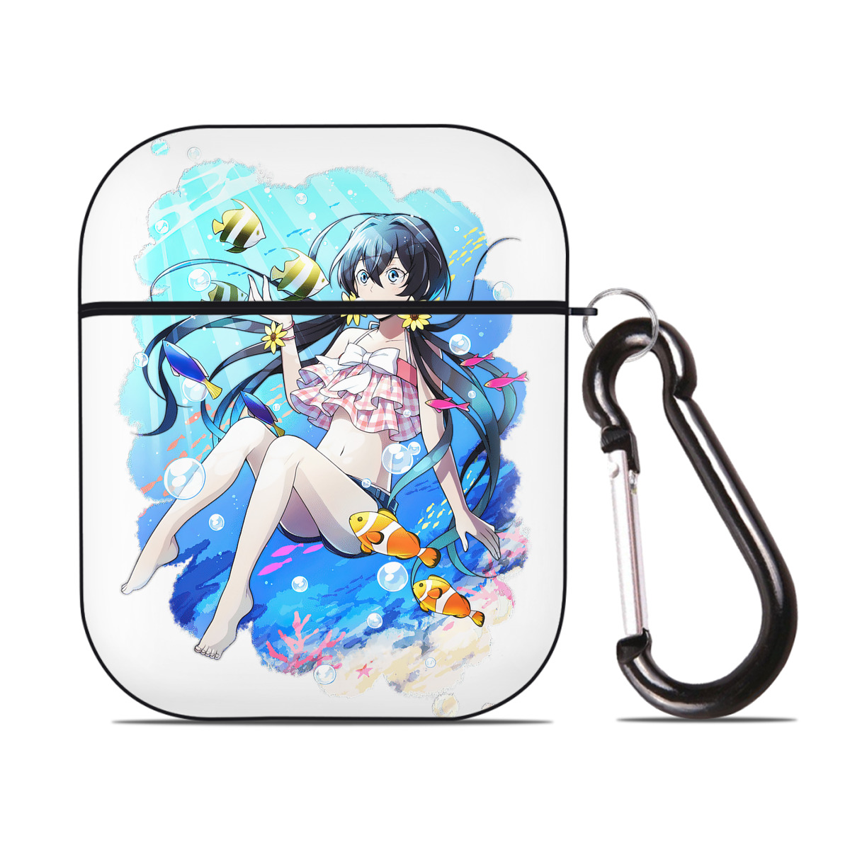 （画像用） 文豪ストレイドッグス Bungo Stray Dogs AirPods 第2世代保護ケース ハードシェル ブラック 耐衝撃・防指紋・カラビナ付き