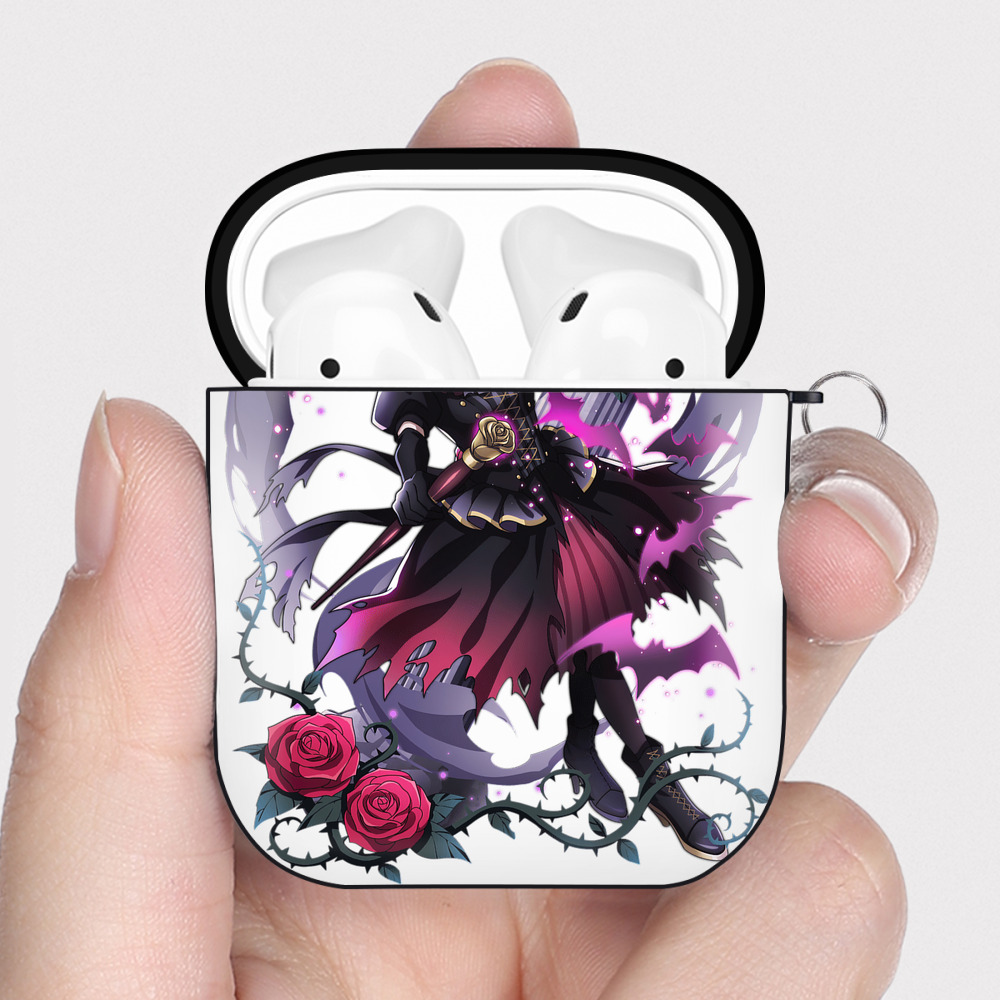 （画像用） 文豪ストレイドッグス Bungo Stray Dogs AirPods 第2世代保護ケース ハードシェル ブラック 耐衝撃・防指紋・カラビナ付き