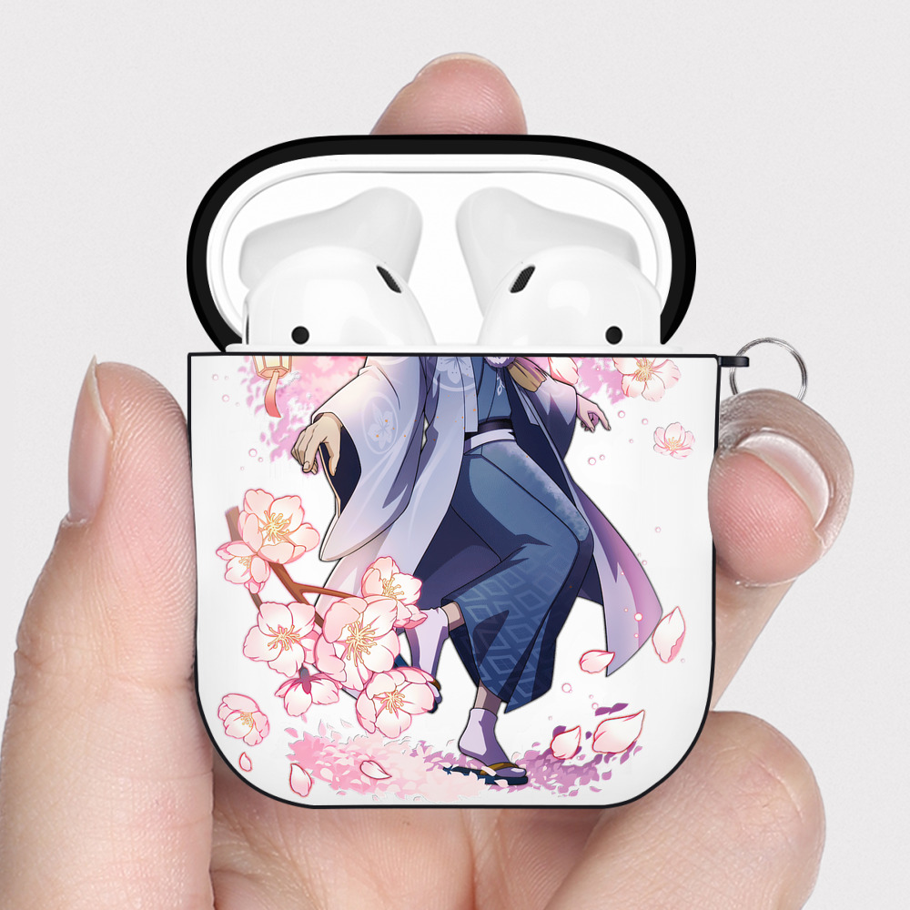 （画像用） 文豪ストレイドッグス Bungo Stray Dogs AirPods 第2世代保護ケース ハードシェル ブラック 耐衝撃・防指紋・カラビナ付き