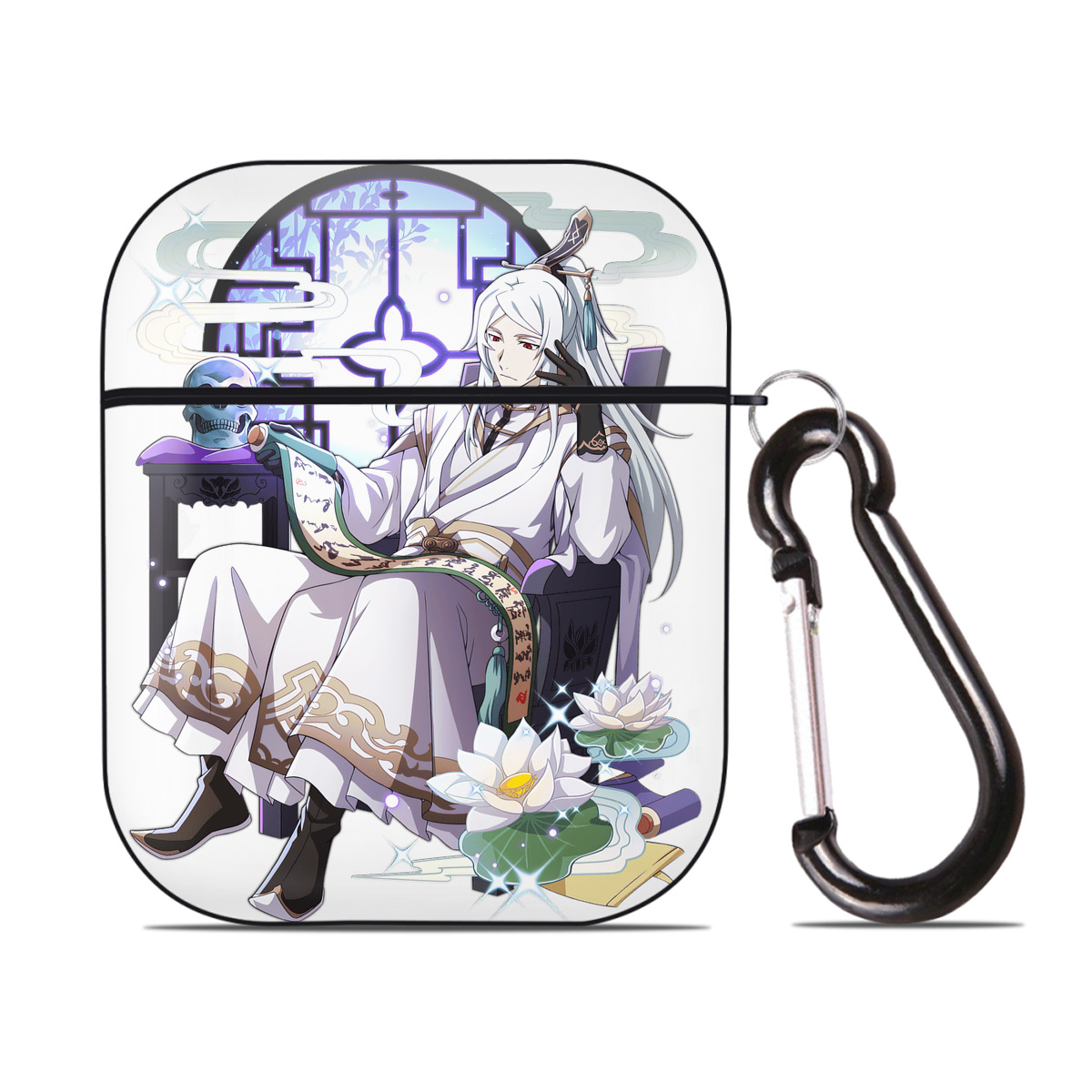 （画像用） 文豪ストレイドッグス Bungo Stray Dogs AirPods 第2世代保護ケース ハードシェル ブラック 耐衝撃・防指紋・カラビナ付き