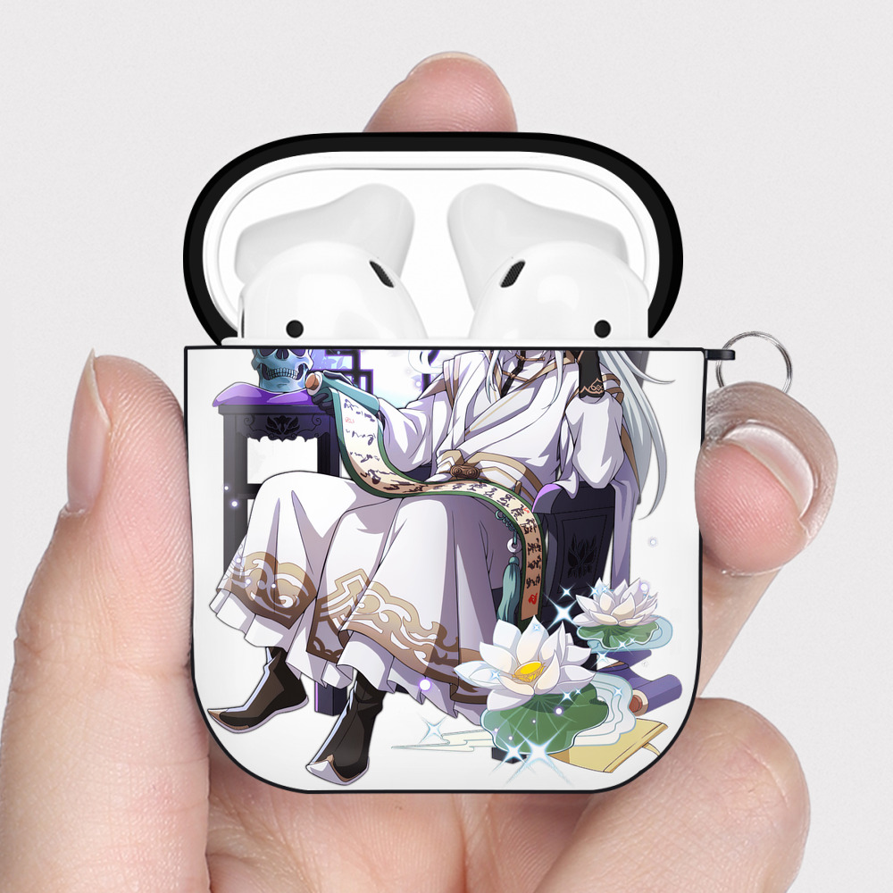 （画像用） 文豪ストレイドッグス Bungo Stray Dogs AirPods 第2世代保護ケース ハードシェル ブラック 耐衝撃・防指紋・カラビナ付き