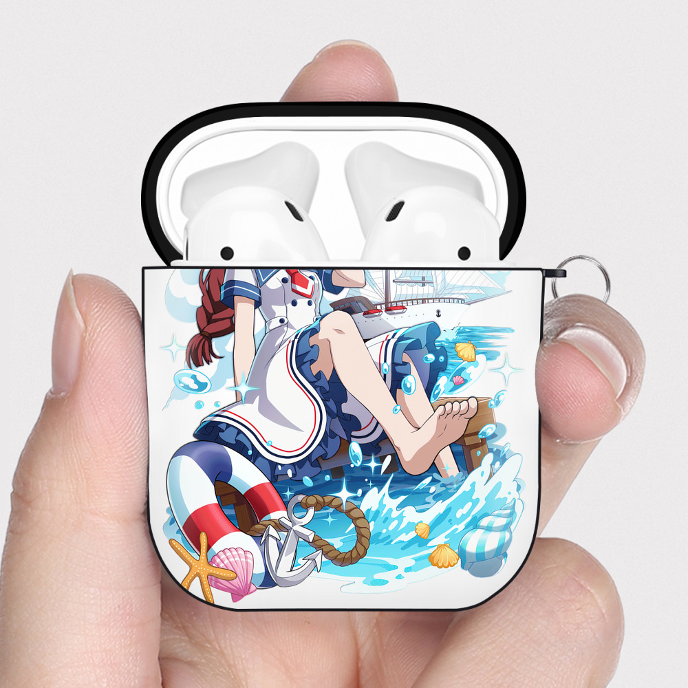 （画像用） 文豪ストレイドッグス Bungo Stray Dogs AirPods 第2世代保護ケース ハードシェル ブラック 耐衝撃・防指紋・カラビナ付き