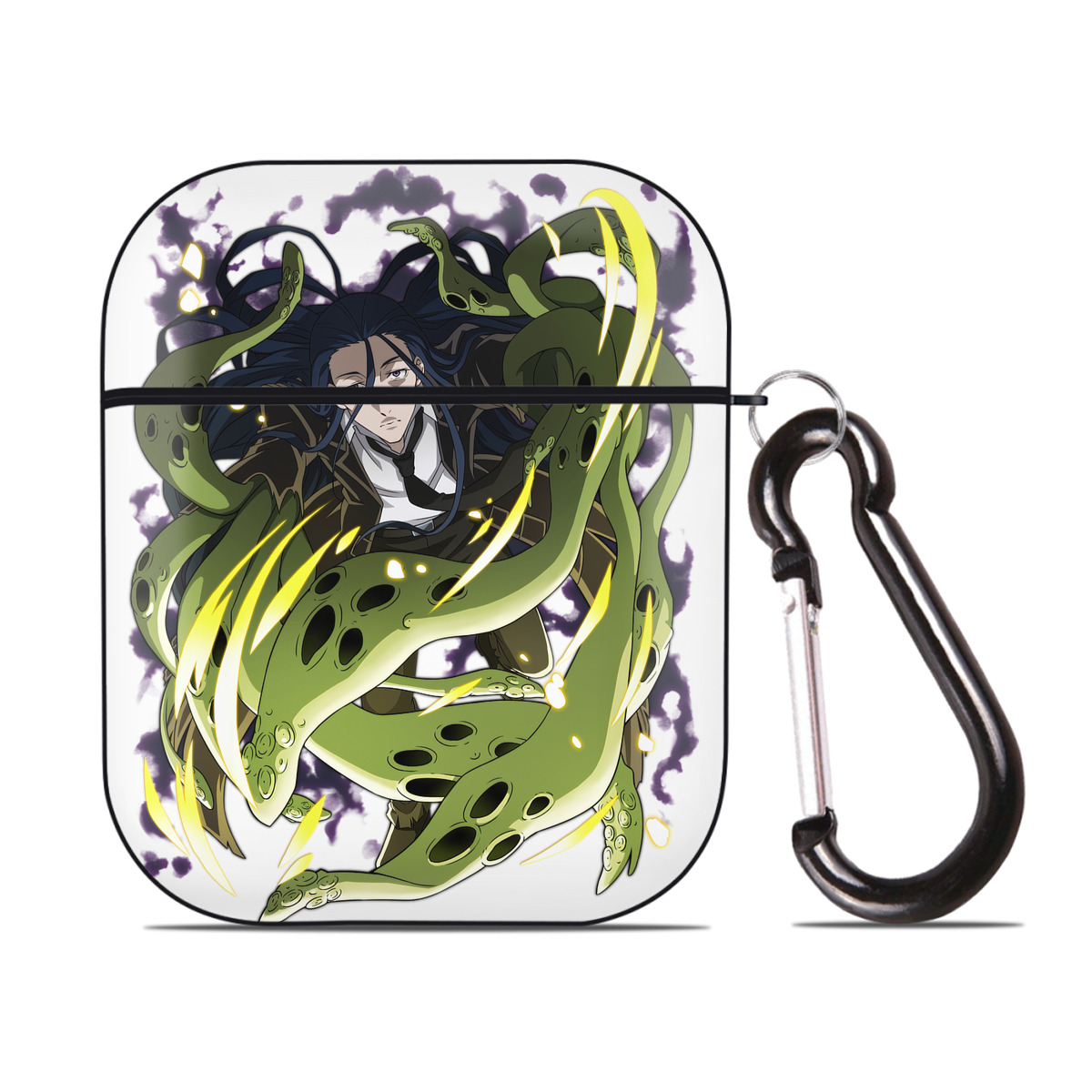 （画像用） 文豪ストレイドッグス Bungo Stray Dogs AirPods 第2世代保護ケース ハードシェル ブラック 耐衝撃・防指紋・カラビナ付き
