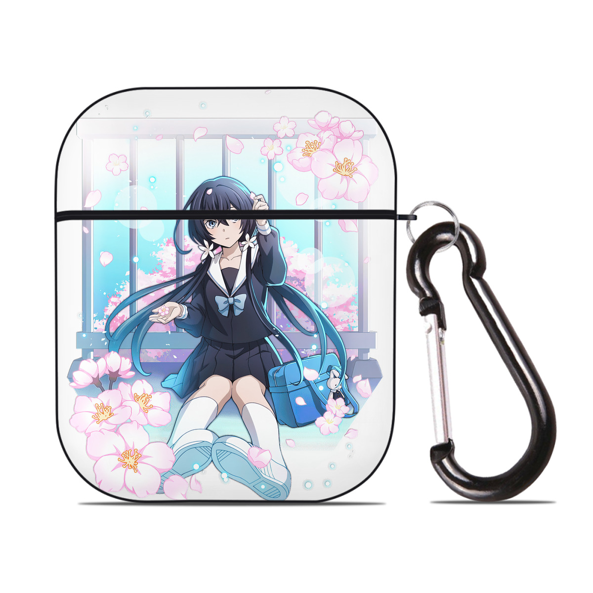 （画像用） 文豪ストレイドッグス Bungo Stray Dogs AirPods 第2世代保護ケース ハードシェル ブラック 耐衝撃・防指紋・カラビナ付き