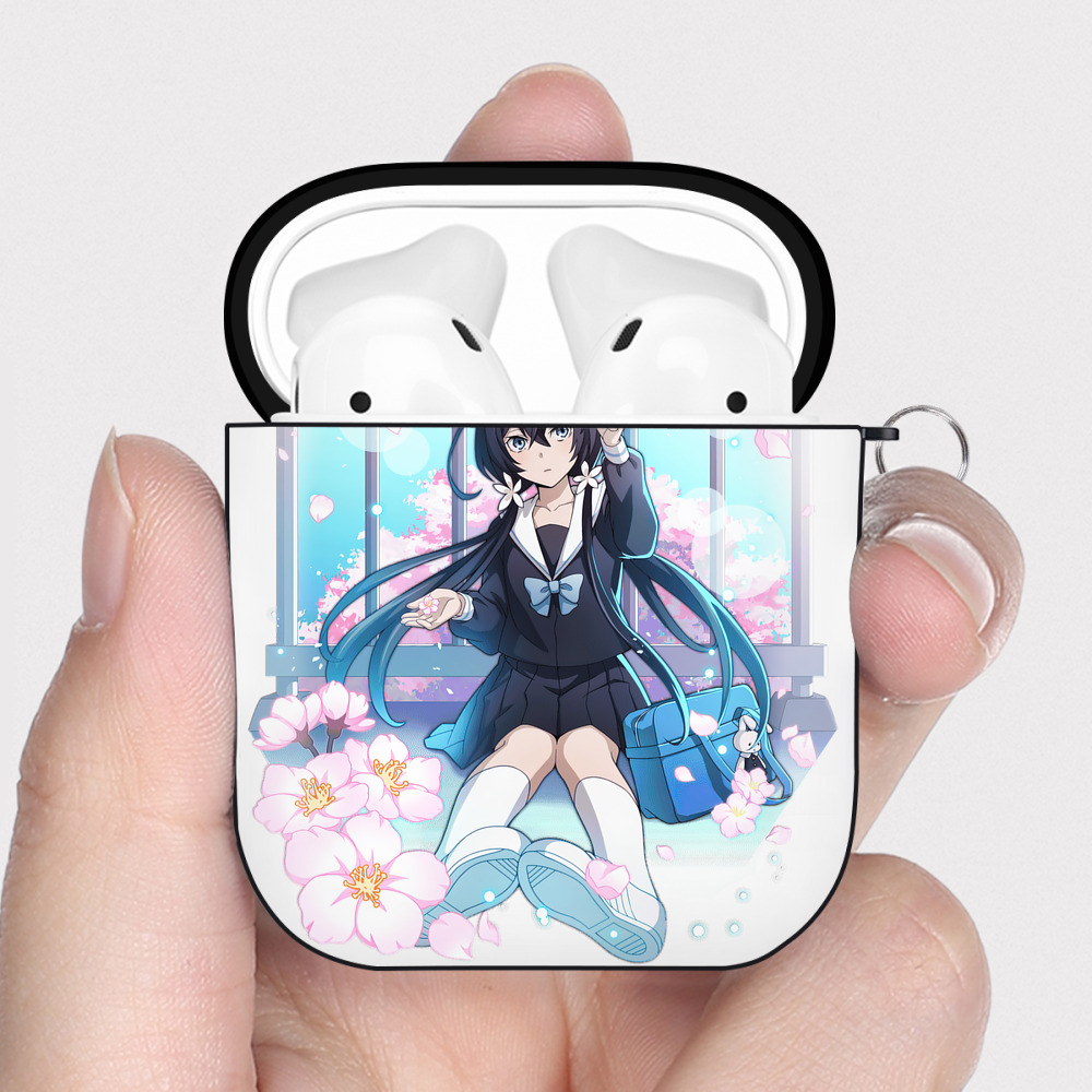 （画像用） 文豪ストレイドッグス Bungo Stray Dogs AirPods 第2世代保護ケース ハードシェル ブラック 耐衝撃・防指紋・カラビナ付き