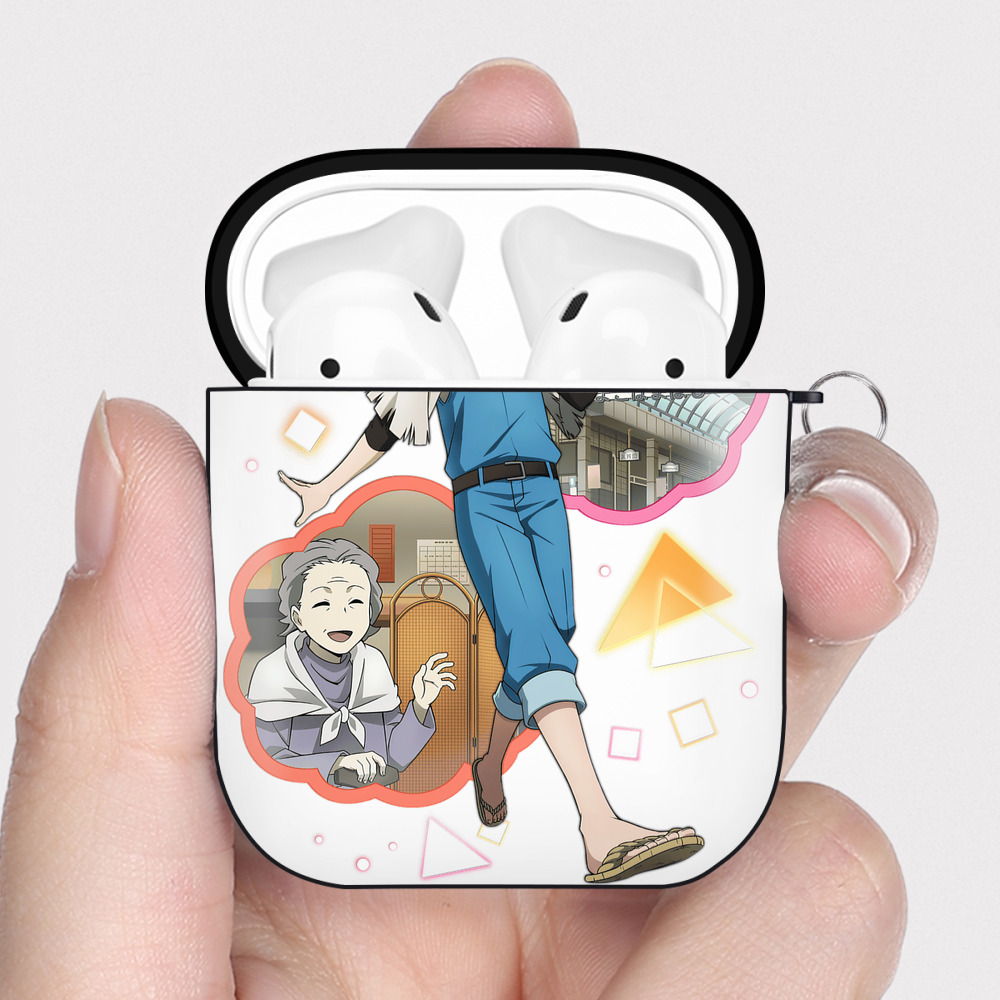 （画像用） 文豪ストレイドッグス Bungo Stray Dogs AirPods 第2世代保護ケース ハードシェル ブラック 耐衝撃・防指紋・カラビナ付き