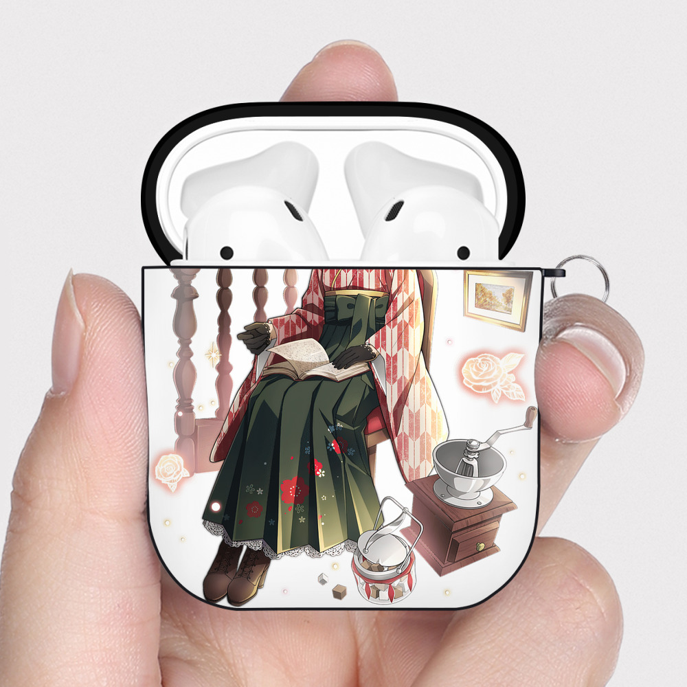 （画像用） 文豪ストレイドッグス Bungo Stray Dogs AirPods 第2世代保護ケース ハードシェル ブラック 耐衝撃・防指紋・カラビナ付き