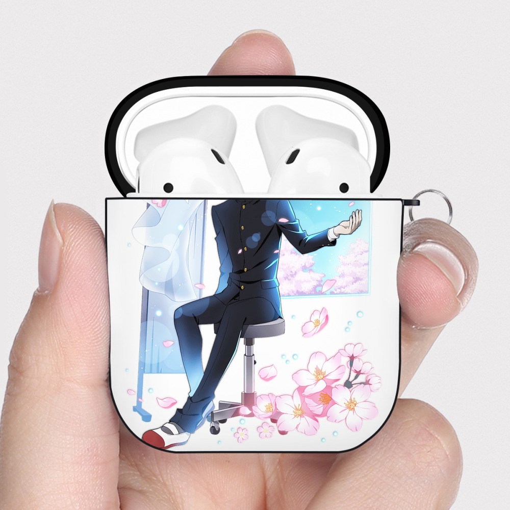 （画像用） 文豪ストレイドッグス Bungo Stray Dogs AirPods 第2世代保護ケース ハードシェル ブラック 耐衝撃・防指紋・カラビナ付き