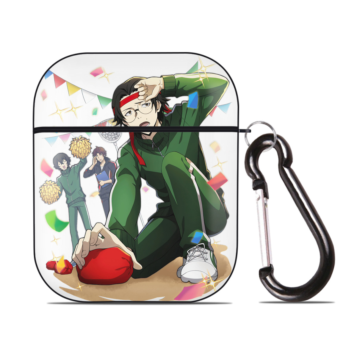 （画像用） 文豪ストレイドッグス Bungo Stray Dogs AirPods 第2世代保護ケース ハードシェル ブラック 耐衝撃・防指紋・カラビナ付き