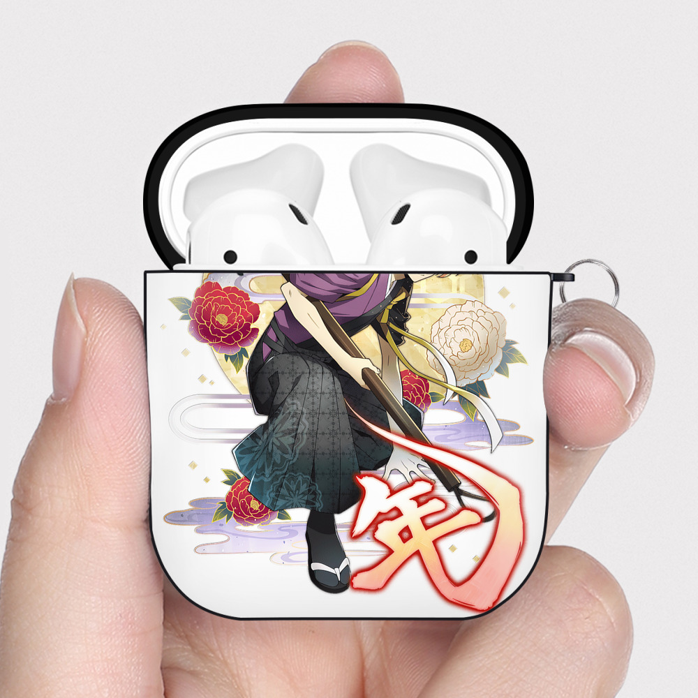 （画像用） 文豪ストレイドッグス Bungo Stray Dogs AirPods 第2世代保護ケース ハードシェル ブラック 耐衝撃・防指紋・カラビナ付き