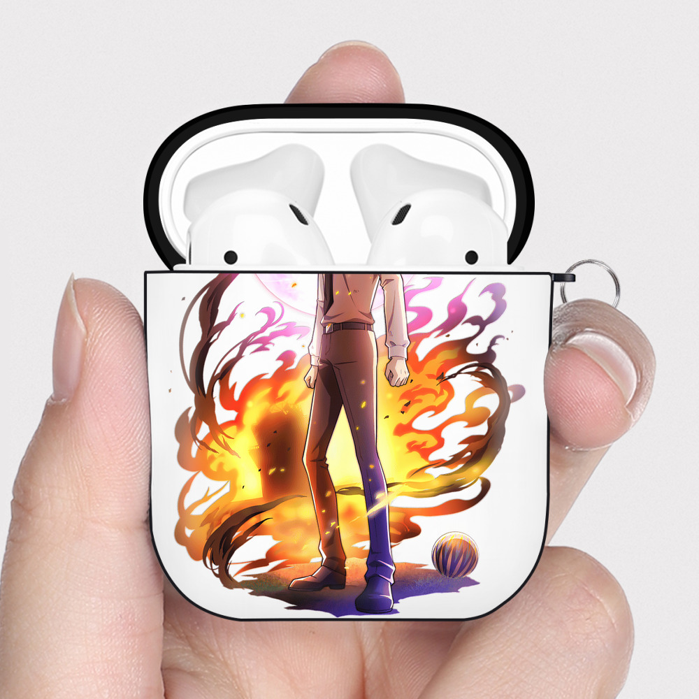 （画像用） 文豪ストレイドッグス Bungo Stray Dogs AirPods 第2世代保護ケース ハードシェル ブラック 耐衝撃・防指紋・カラビナ付き