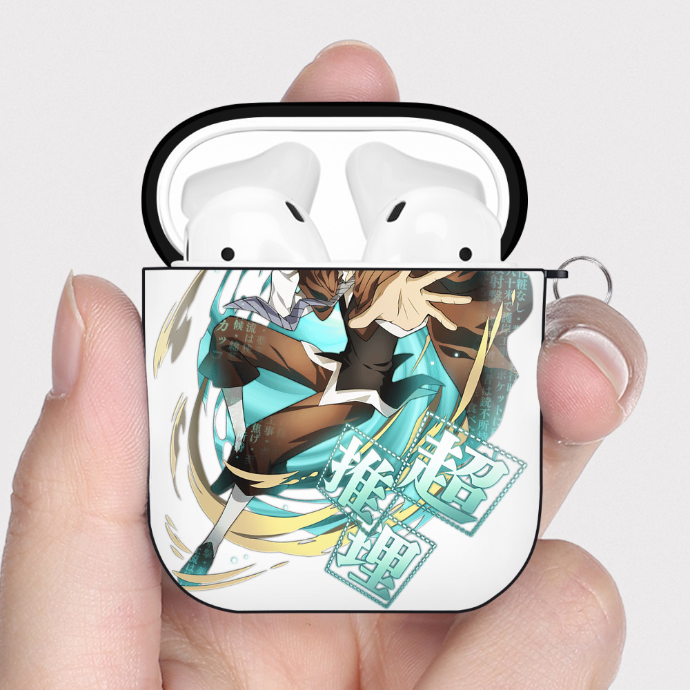 （画像用） 文豪ストレイドッグス Bungo Stray Dogs AirPods 第2世代保護ケース ハードシェル ブラック 耐衝撃・防指紋・カラビナ付き
