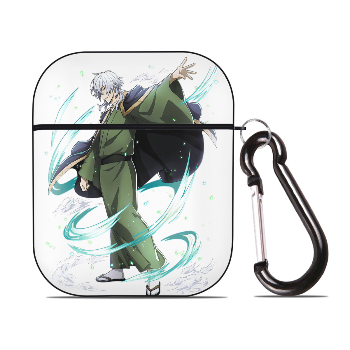 （画像用） 文豪ストレイドッグス Bungo Stray Dogs AirPods 第2世代保護ケース ハードシェル ブラック 耐衝撃・防指紋・カラビナ付き