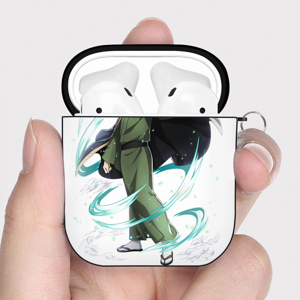 （画像用） 文豪ストレイドッグス Bungo Stray Dogs AirPods 第2世代保護ケース ハードシェル ブラック 耐衝撃・防指紋・カラビナ付き