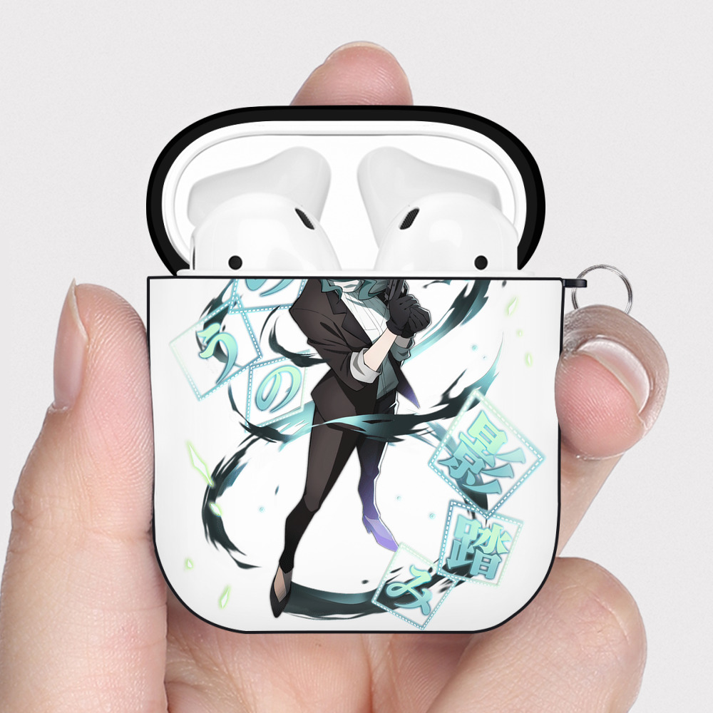 （画像用） 文豪ストレイドッグス Bungo Stray Dogs AirPods 第2世代保護ケース ハードシェル ブラック 耐衝撃・防指紋・カラビナ付き