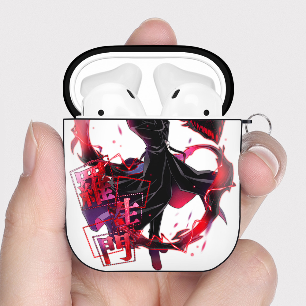 （画像用） 文豪ストレイドッグス Bungo Stray Dogs AirPods 第2世代保護ケース ハードシェル ブラック 耐衝撃・防指紋・カラビナ付き