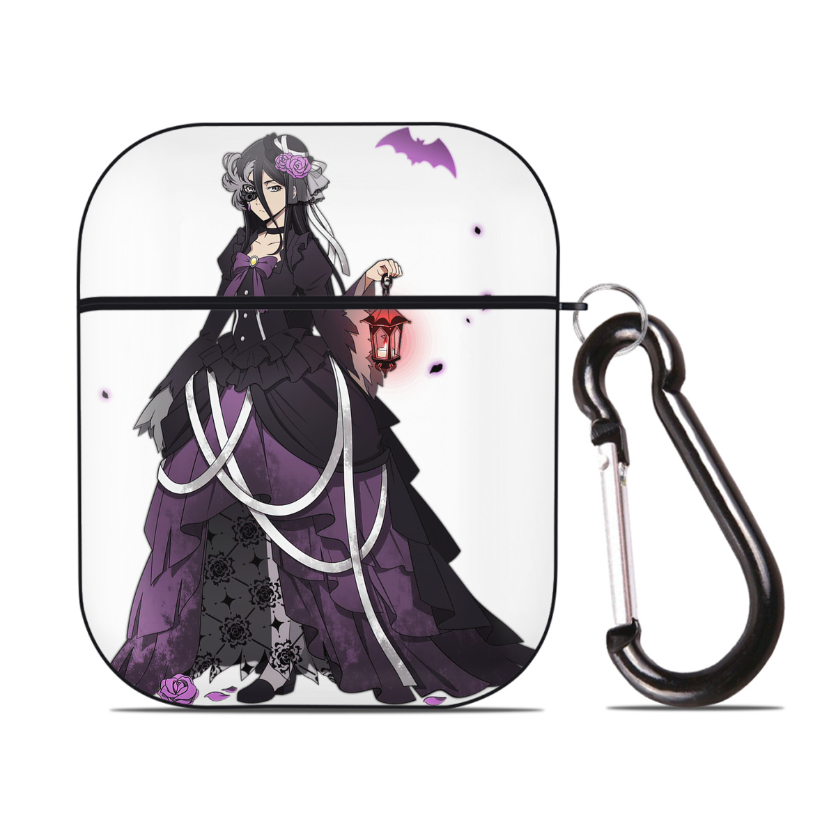 （画像用） 文豪ストレイドッグス Bungo Stray Dogs AirPods 第2世代保護ケース ハードシェル ブラック 耐衝撃・防指紋・カラビナ付き