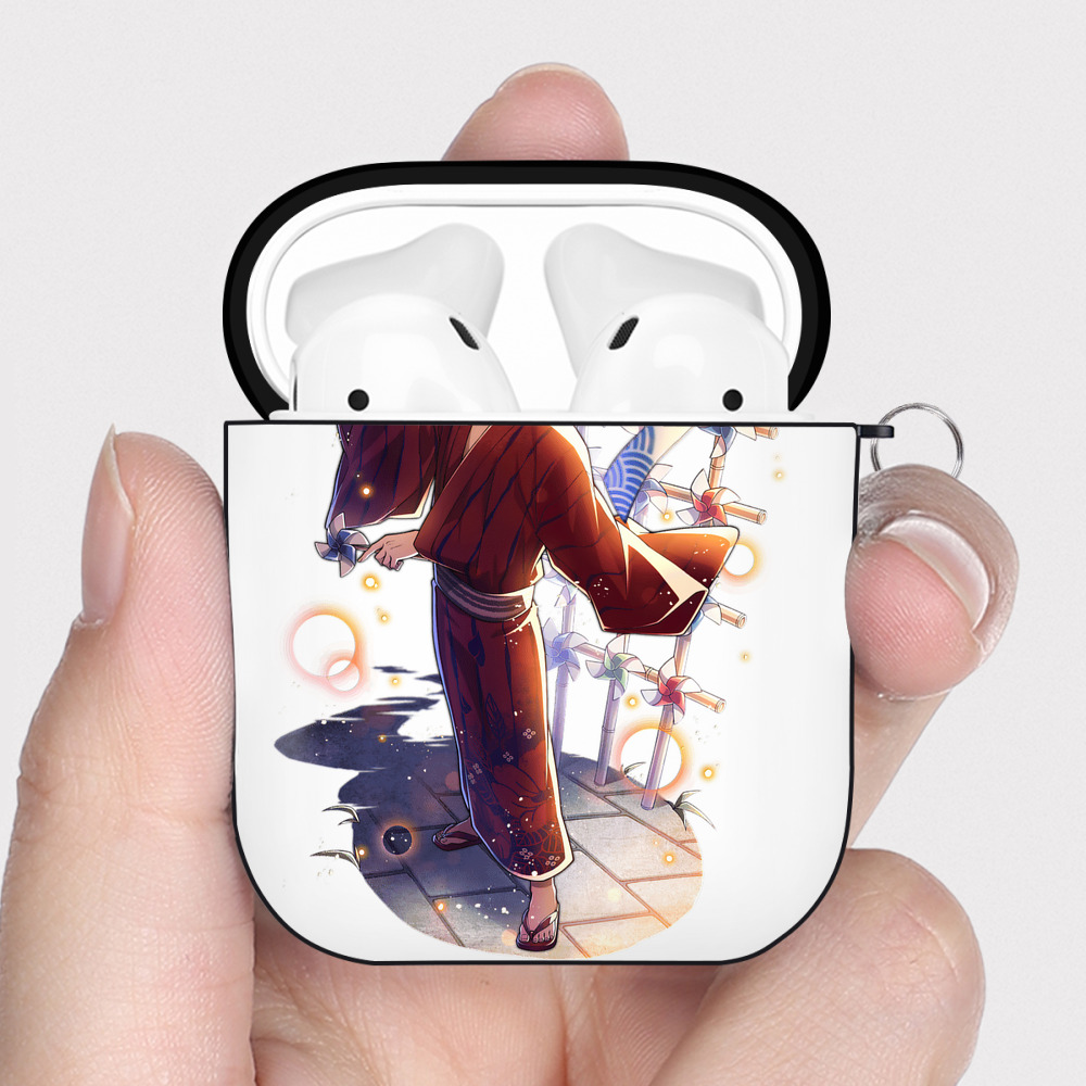 （画像用） 文豪ストレイドッグス Bungo Stray Dogs AirPods 第2世代保護ケース ハードシェル ブラック 耐衝撃・防指紋・カラビナ付き