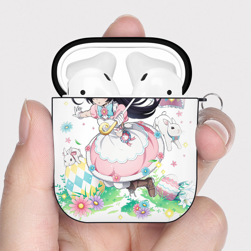 （画像用） 文豪ストレイドッグス Bungo Stray Dogs AirPods 第2世代保護ケース ハードシェル ブラック 耐衝撃・防指紋・カラビナ付き