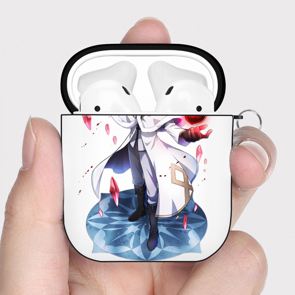 （画像用） 文豪ストレイドッグス Bungo Stray Dogs AirPods 第2世代保護ケース ハードシェル ブラック 耐衝撃・防指紋・カラビナ付き