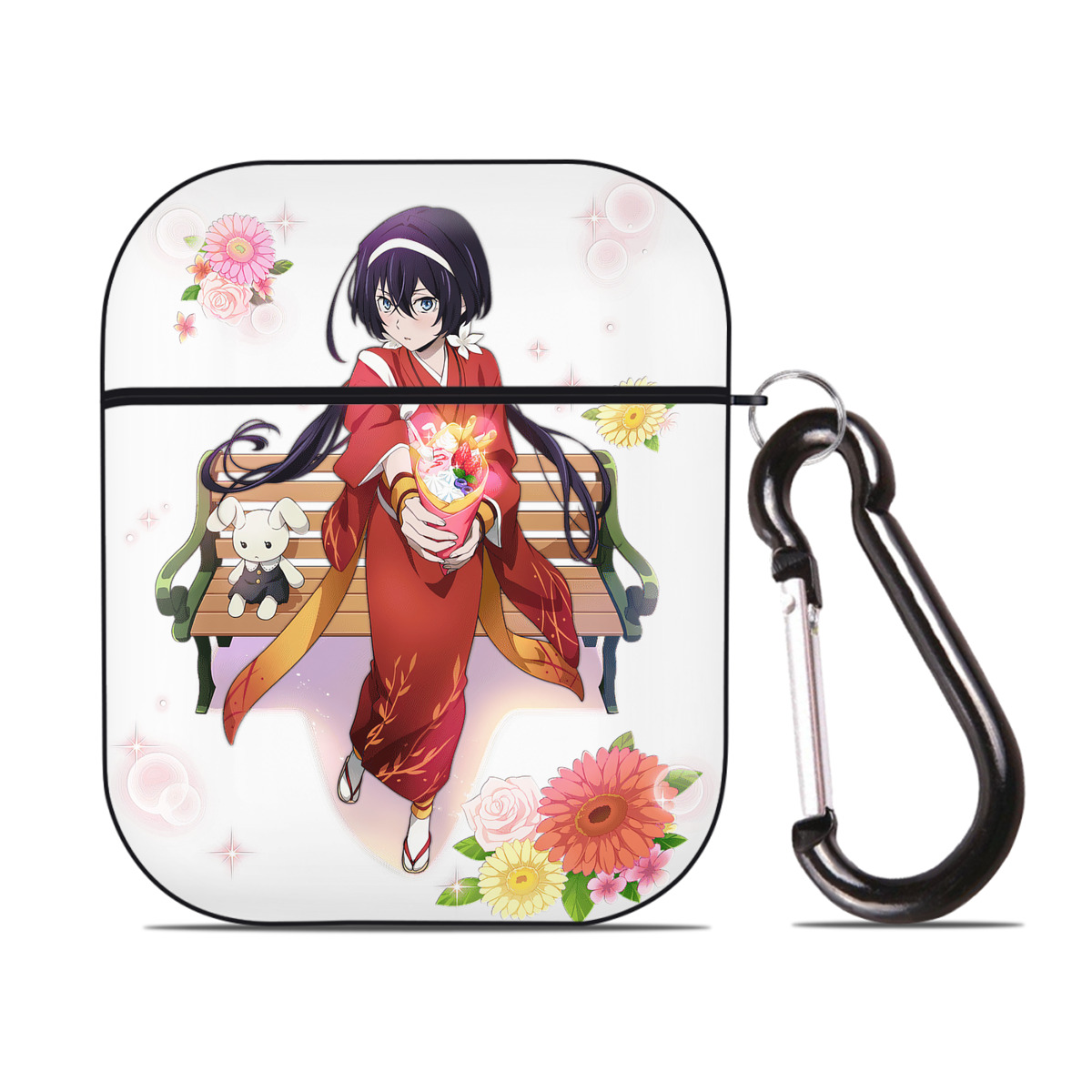 （画像用） 文豪ストレイドッグス Bungo Stray Dogs AirPods 第2世代保護ケース ハードシェル ブラック 耐衝撃・防指紋・カラビナ付き