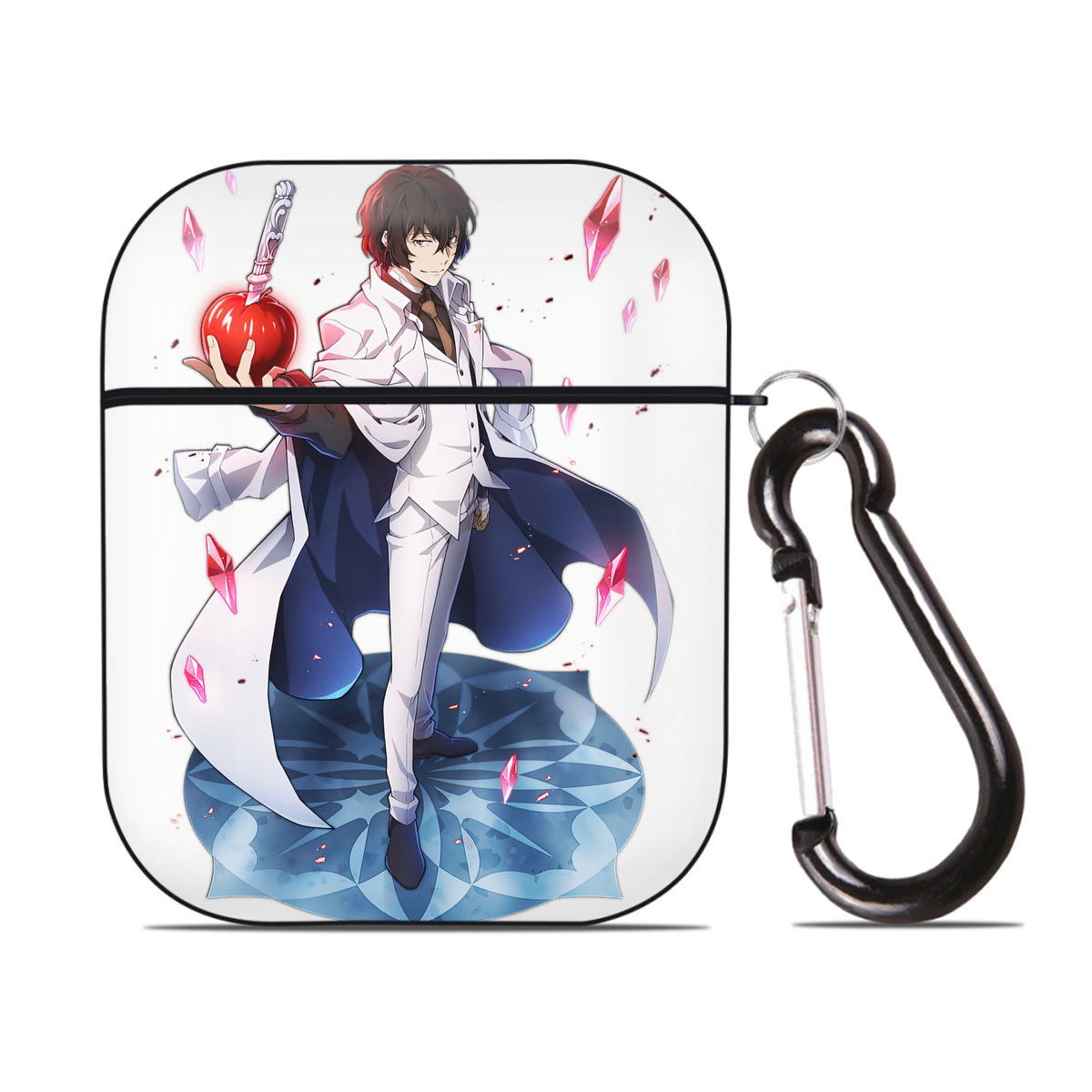 （画像用） 文豪ストレイドッグス Bungo Stray Dogs AirPods 第2世代保護ケース ハードシェル ブラック 耐衝撃・防指紋・カラビナ付き