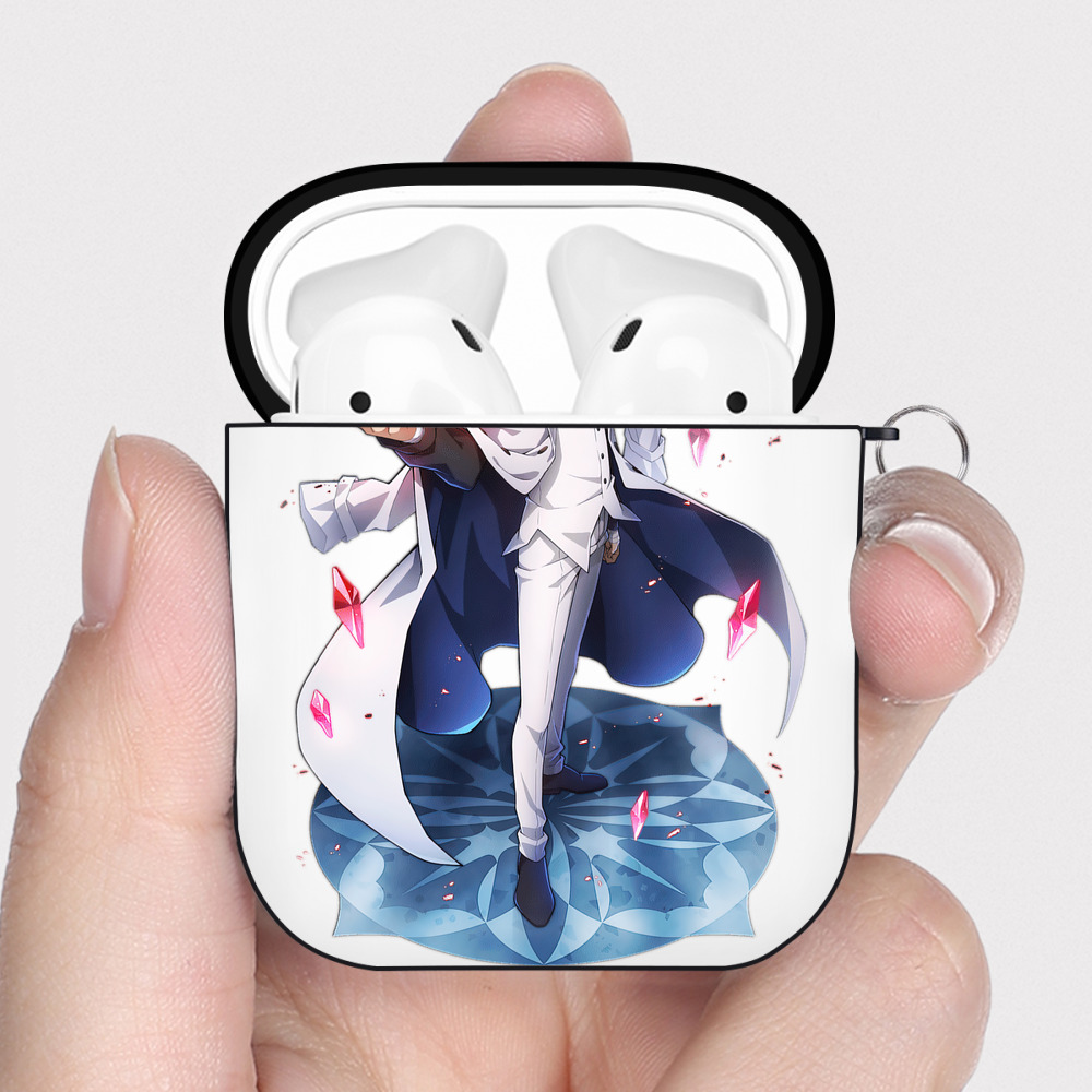 （画像用） 文豪ストレイドッグス Bungo Stray Dogs AirPods 第2世代保護ケース ハードシェル ブラック 耐衝撃・防指紋・カラビナ付き