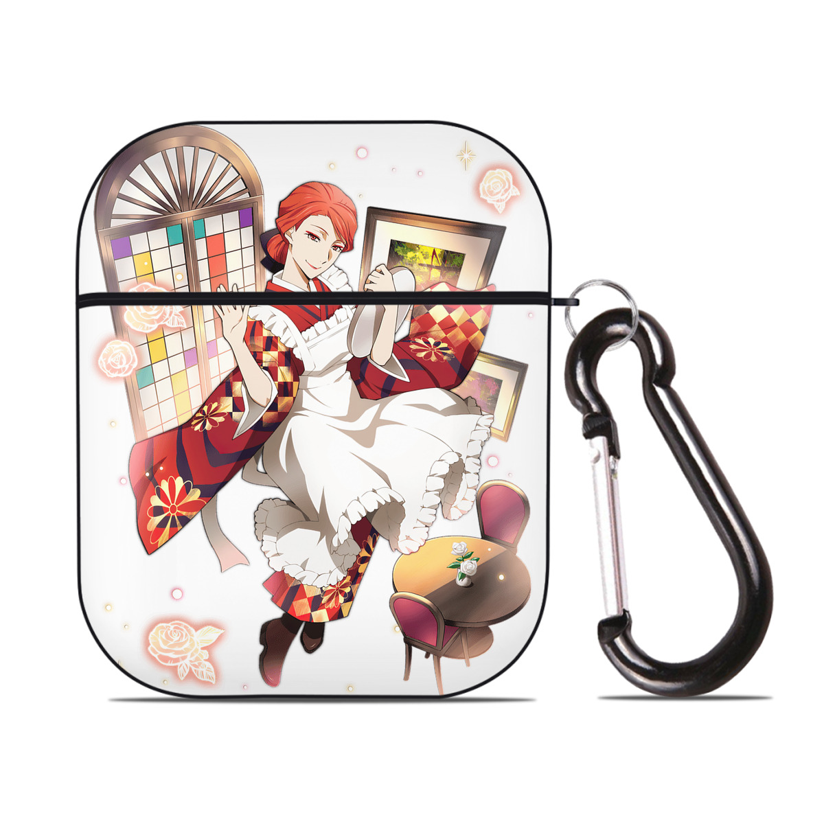 （画像用） 文豪ストレイドッグス Bungo Stray Dogs AirPods 第2世代保護ケース ハードシェル ブラック 耐衝撃・防指紋・カラビナ付き
