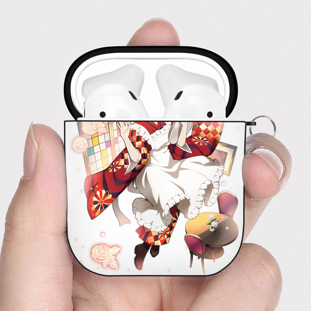 （画像用） 文豪ストレイドッグス Bungo Stray Dogs AirPods 第2世代保護ケース ハードシェル ブラック 耐衝撃・防指紋・カラビナ付き