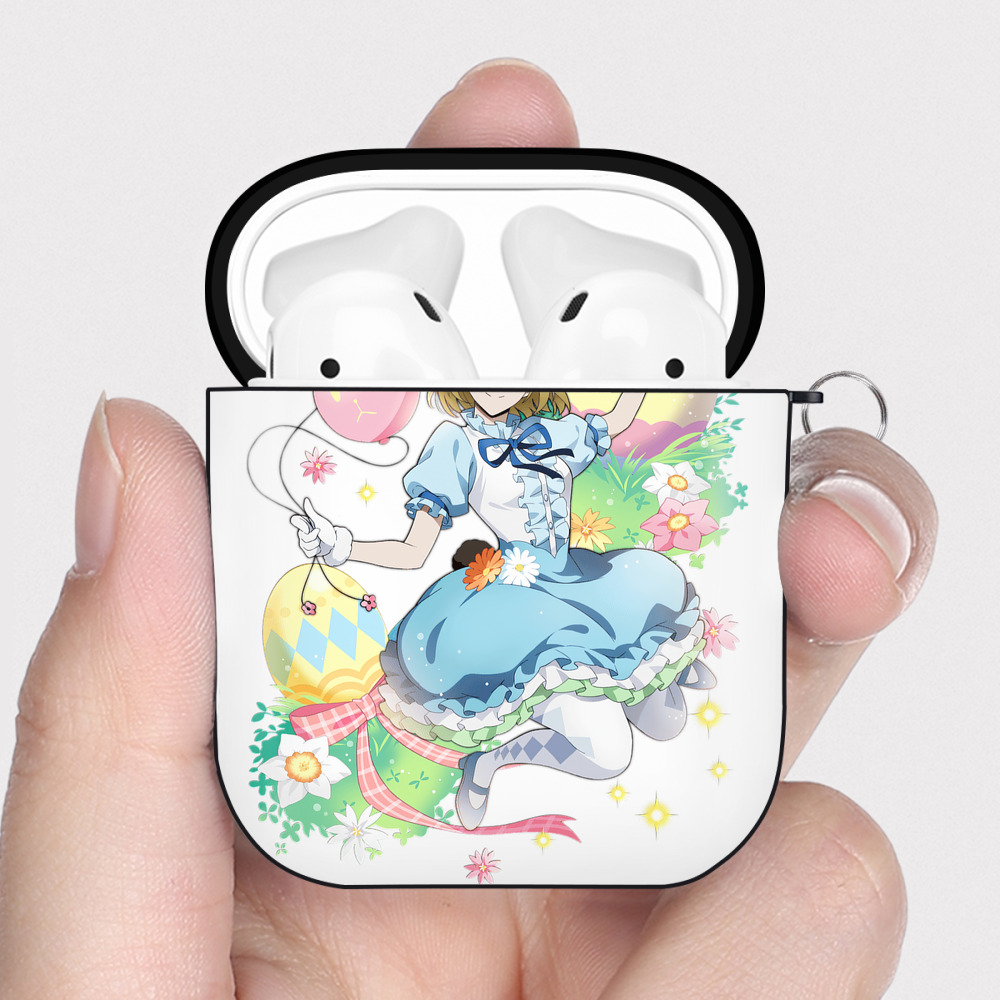 （画像用） 文豪ストレイドッグス Bungo Stray Dogs AirPods 第2世代保護ケース ハードシェル ブラック 耐衝撃・防指紋・カラビナ付き