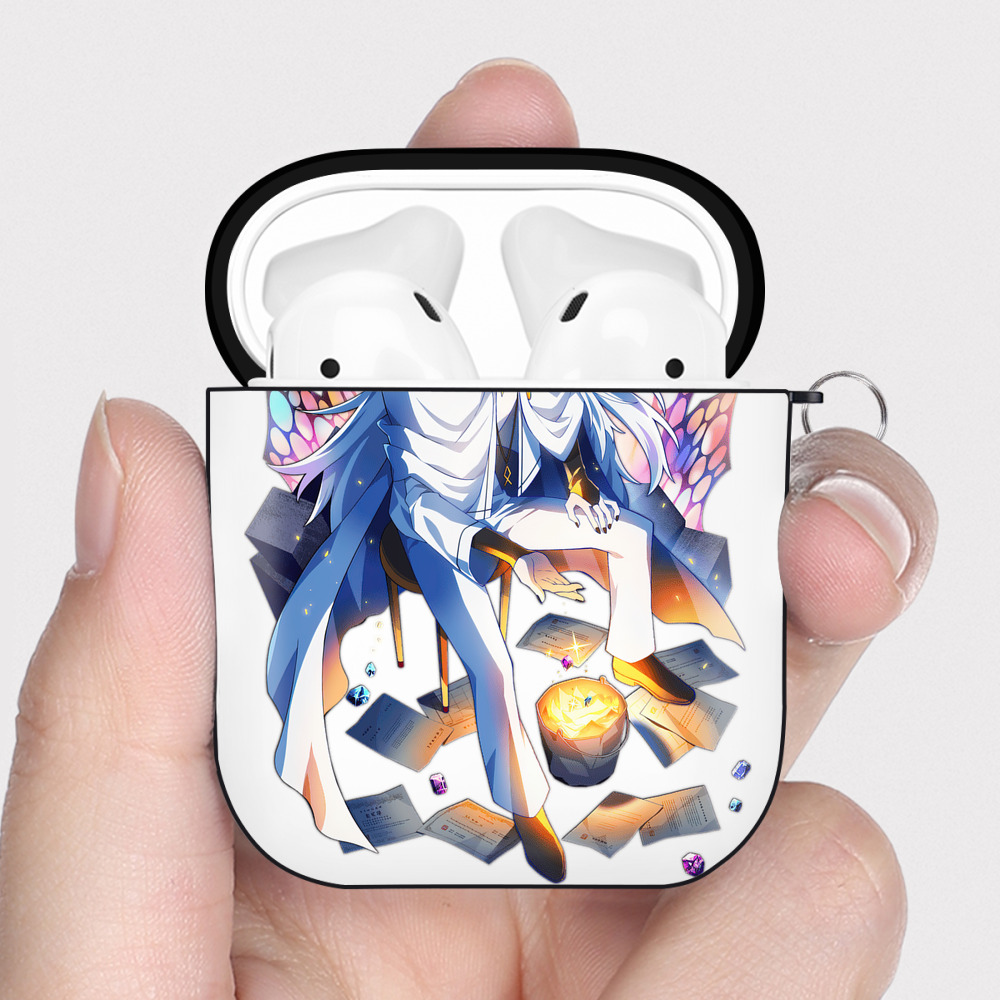 （画像用） 文豪ストレイドッグス Bungo Stray Dogs AirPods 第2世代保護ケース ハードシェル ブラック 耐衝撃・防指紋・カラビナ付き