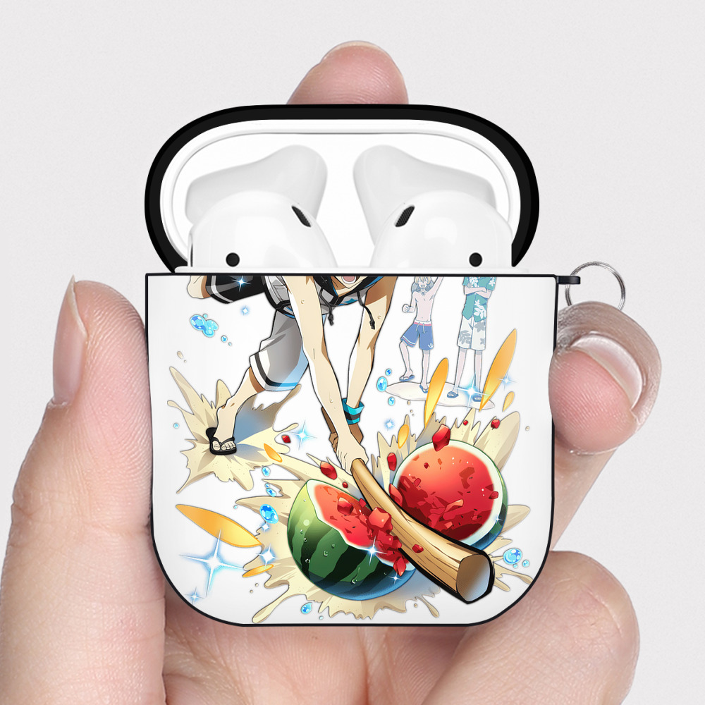 （画像用） 文豪ストレイドッグス Bungo Stray Dogs AirPods 第2世代保護ケース ハードシェル ブラック 耐衝撃・防指紋・カラビナ付き