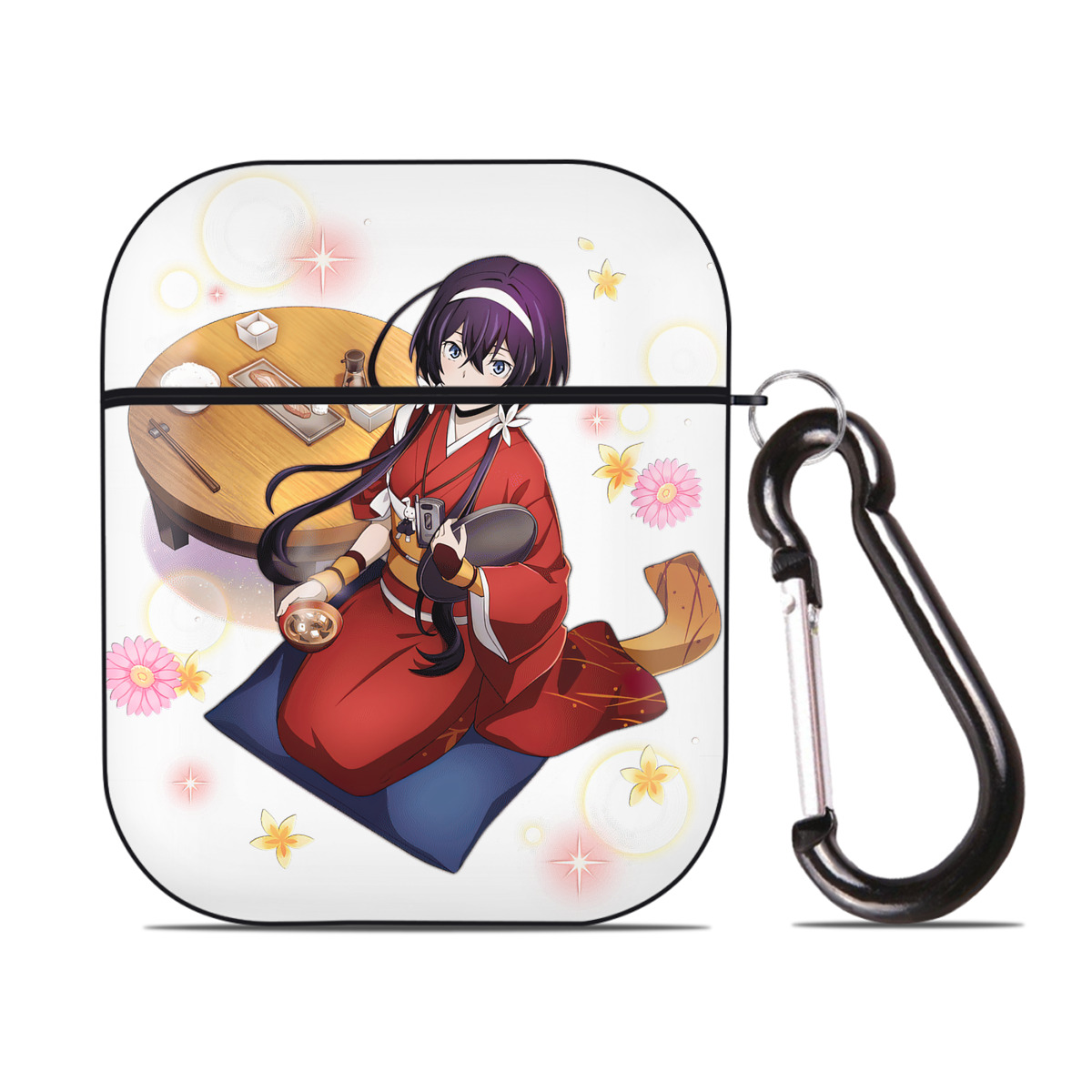 （画像用） 文豪ストレイドッグス Bungo Stray Dogs AirPods 第2世代保護ケース ハードシェル ブラック 耐衝撃・防指紋・カラビナ付き