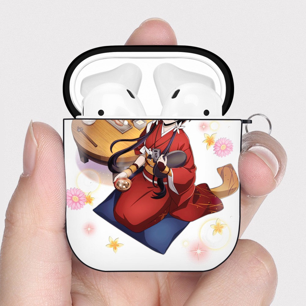 （画像用） 文豪ストレイドッグス Bungo Stray Dogs AirPods 第2世代保護ケース ハードシェル ブラック 耐衝撃・防指紋・カラビナ付き