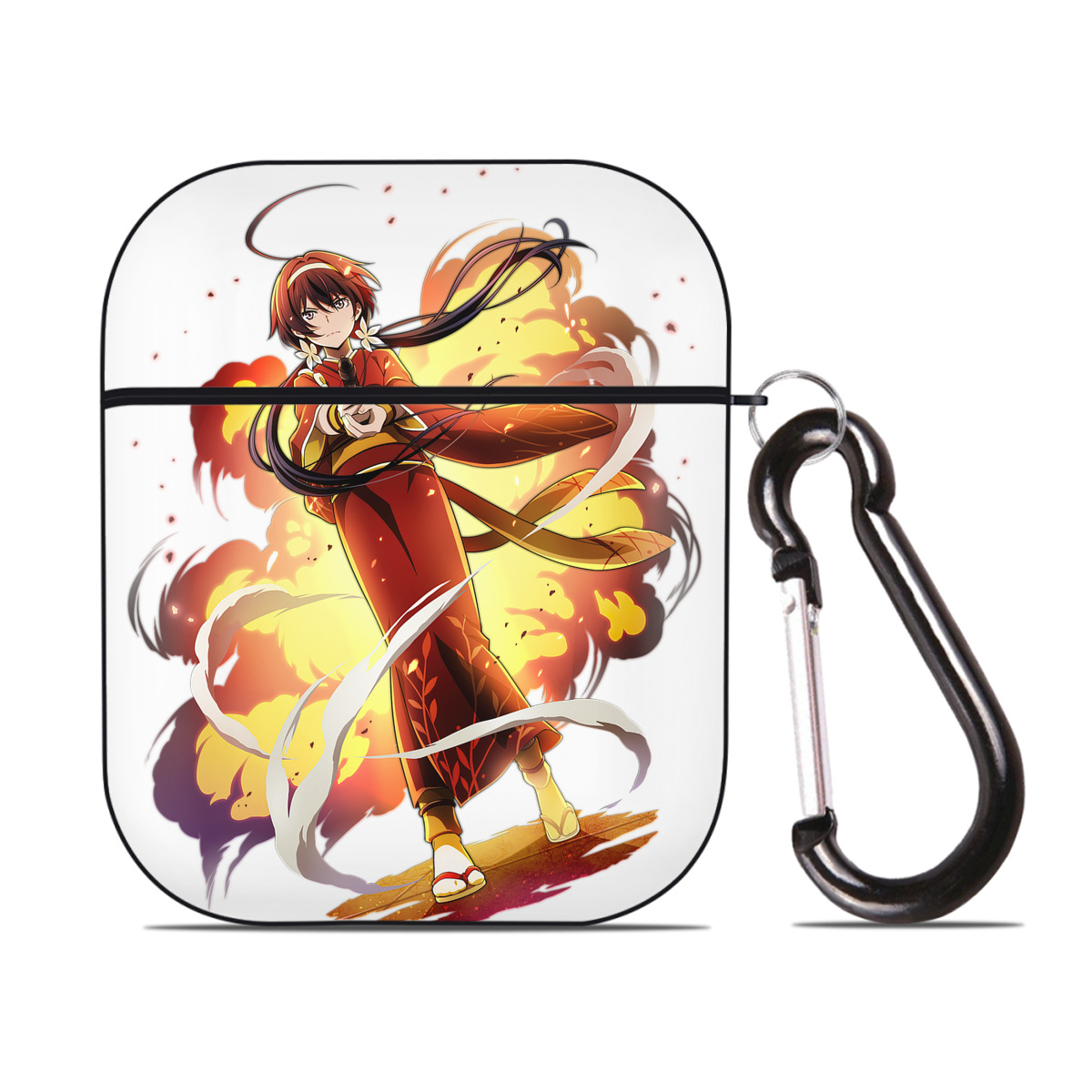 （画像用） 文豪ストレイドッグス Bungo Stray Dogs AirPods 第2世代保護ケース ハードシェル ブラック 耐衝撃・防指紋・カラビナ付き