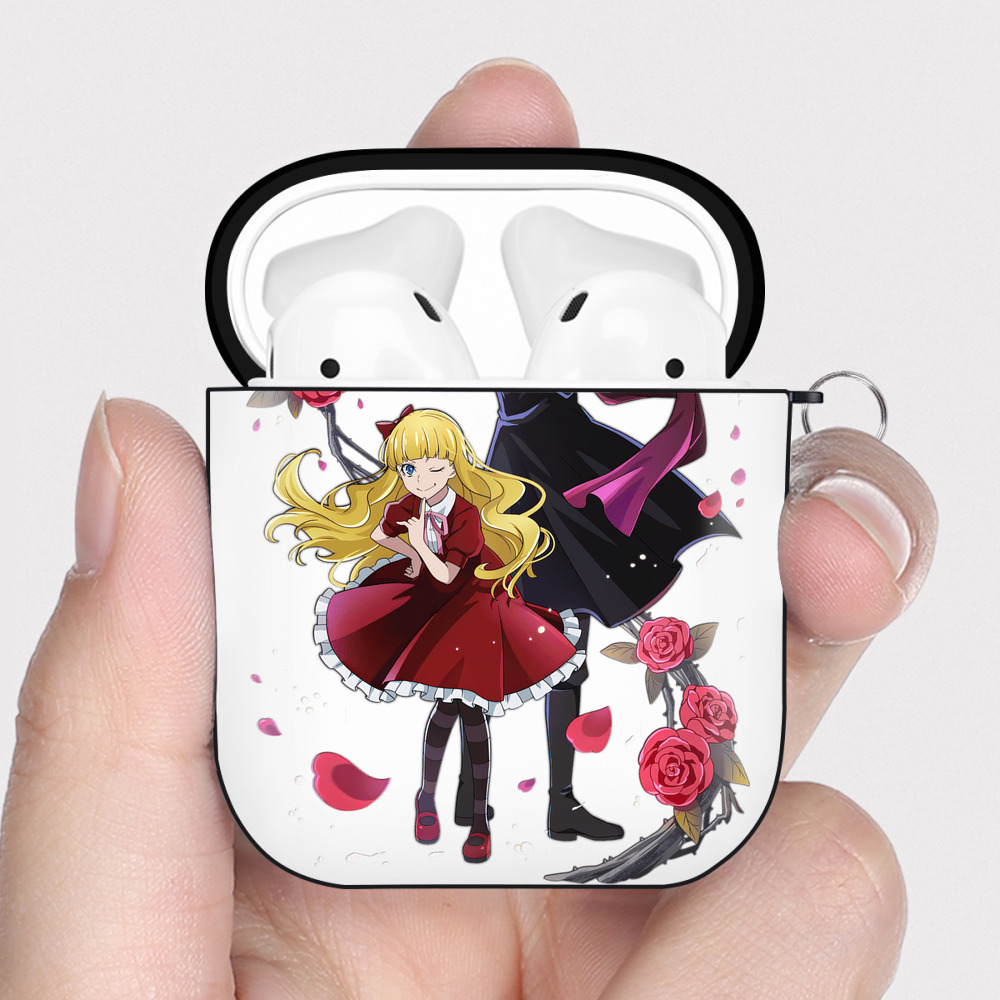 （画像用） 文豪ストレイドッグス Bungo Stray Dogs AirPods 第2世代保護ケース ハードシェル ブラック 耐衝撃・防指紋・カラビナ付き