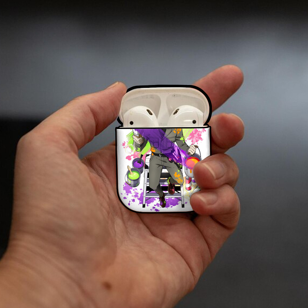 文豪ストレイドッグス Bungo Stray Dogs AirPods 第2世代保護ケース ハードシェル ブラック 耐衝撃・防指紋・カラビナ付き