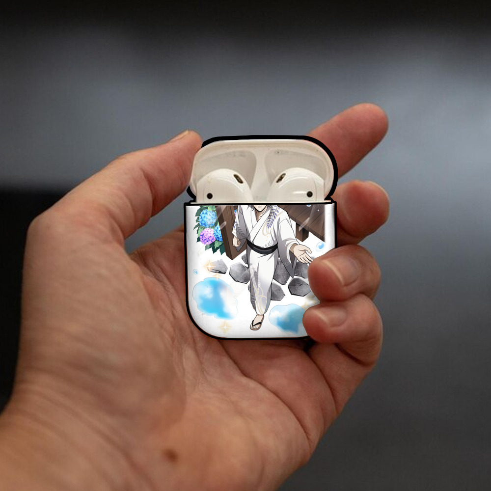 文豪ストレイドッグス Bungo Stray Dogs AirPods 第2世代保護ケース ハードシェル ブラック 耐衝撃・防指紋・カラビナ付き