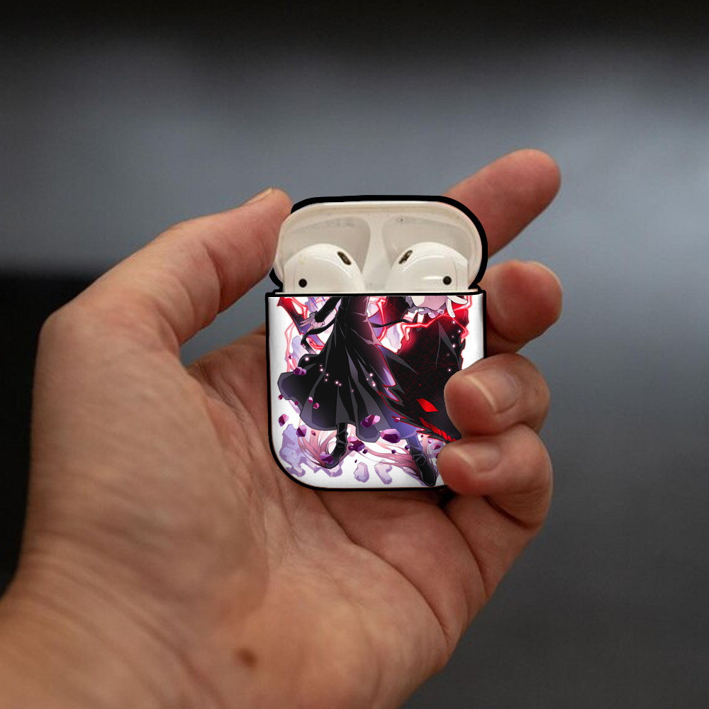 文豪ストレイドッグス Bungo Stray Dogs AirPods 第2世代保護ケース ハードシェル ブラック 耐衝撃・防指紋・カラビナ付き
