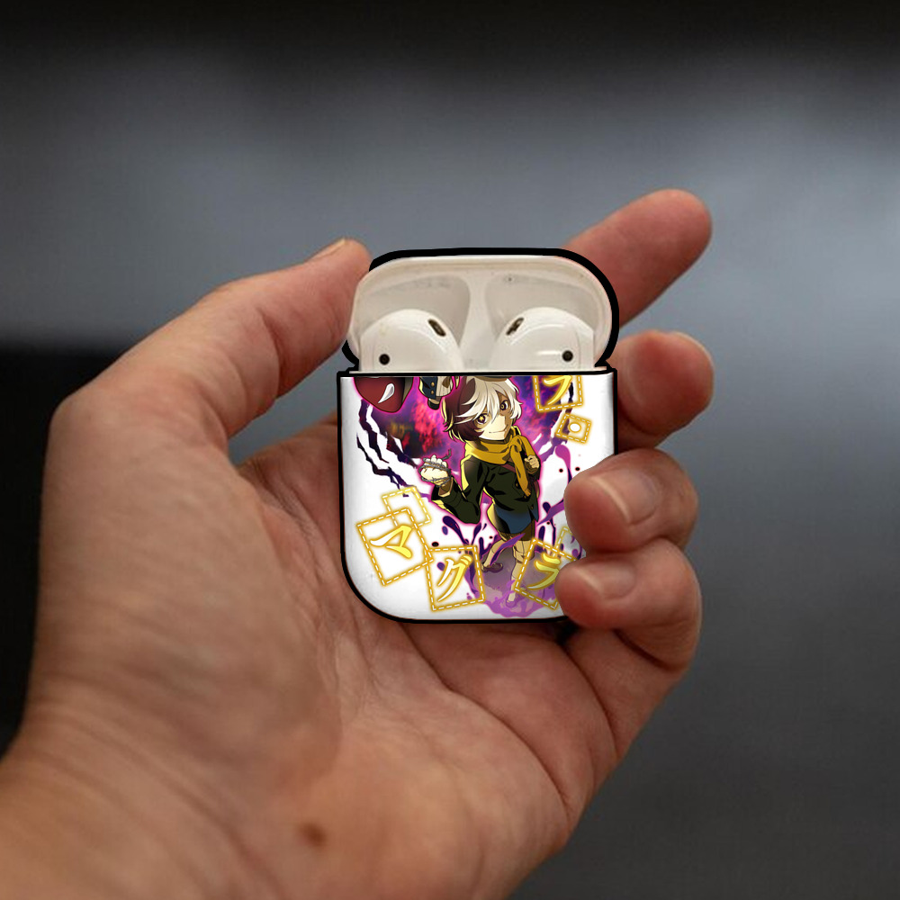 文豪ストレイドッグス Bungo Stray Dogs AirPods 第2世代保護ケース ハードシェル ブラック 耐衝撃・防指紋・カラビナ付き