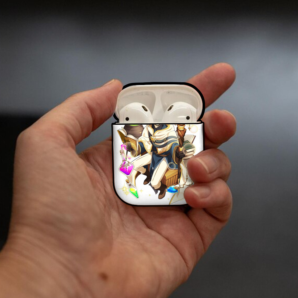 文豪ストレイドッグス Bungo Stray Dogs AirPods 第2世代保護ケース ハードシェル ブラック 耐衝撃・防指紋・カラビナ付き