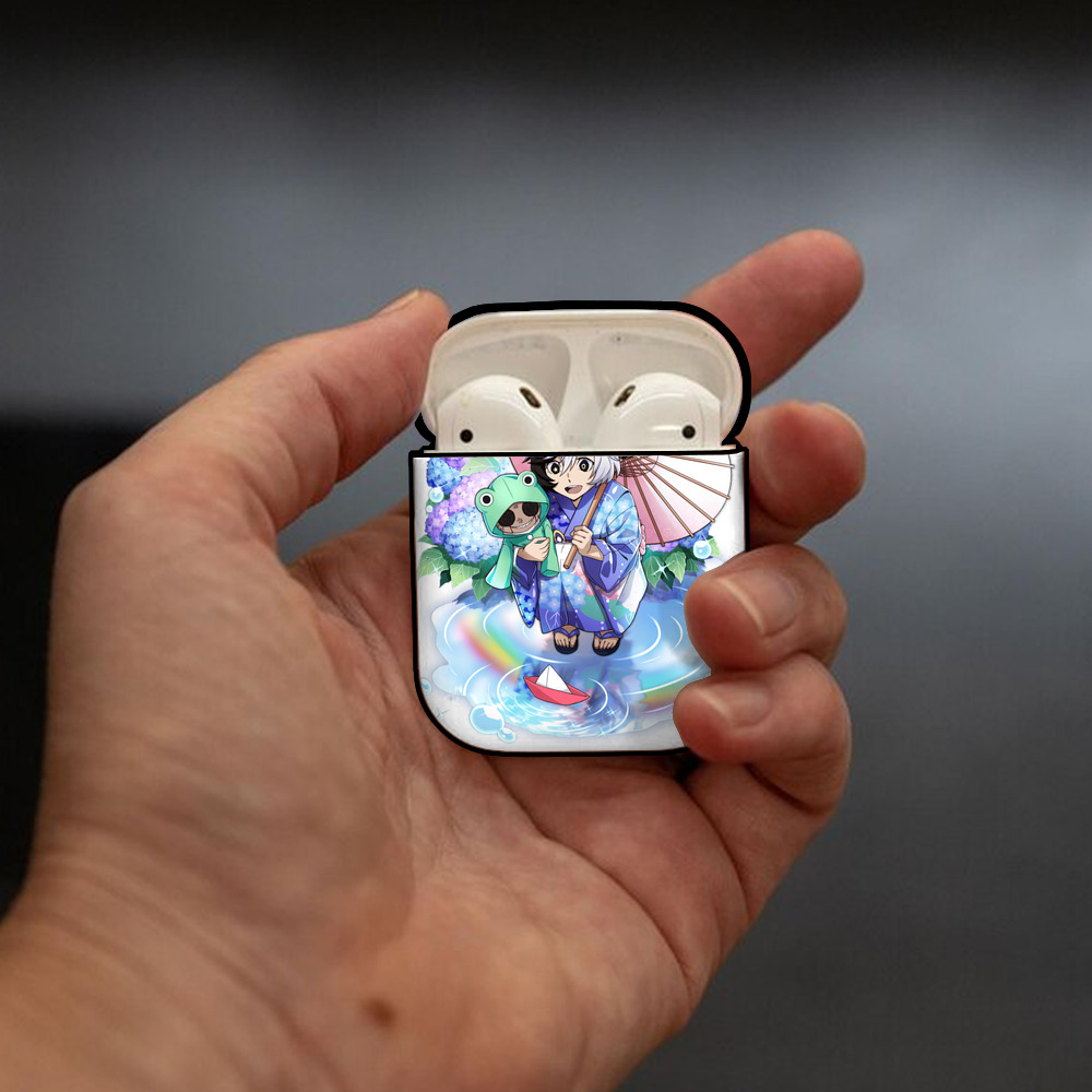 文豪ストレイドッグス Bungo Stray Dogs AirPods 第2世代保護ケース ハードシェル ブラック 耐衝撃・防指紋・カラビナ付き