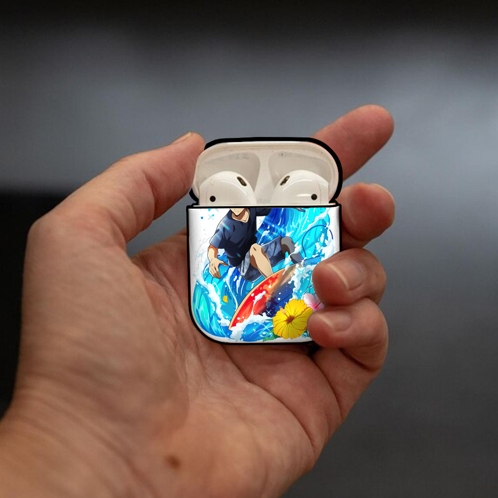 文豪ストレイドッグス Bungo Stray Dogs AirPods 第2世代保護ケース ハードシェル ブラック 耐衝撃・防指紋・カラビナ付き