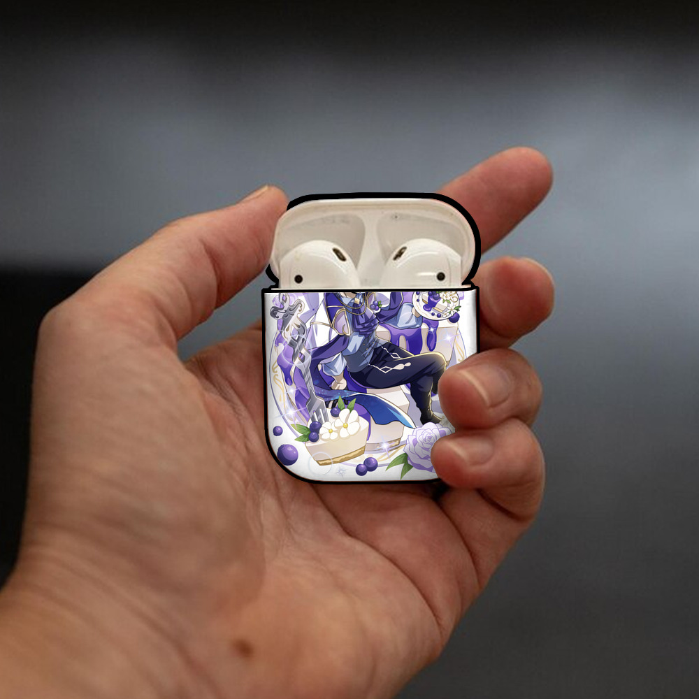文豪ストレイドッグス Bungo Stray Dogs AirPods 第2世代保護ケース ハードシェル ブラック 耐衝撃・防指紋・カラビナ付き