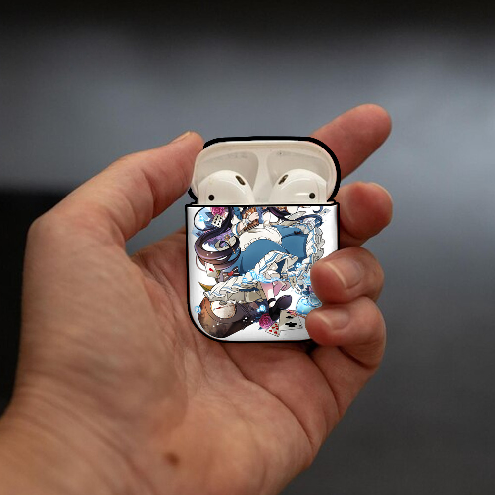 文豪ストレイドッグス Bungo Stray Dogs AirPods 第2世代保護ケース ハードシェル ブラック 耐衝撃・防指紋・カラビナ付き