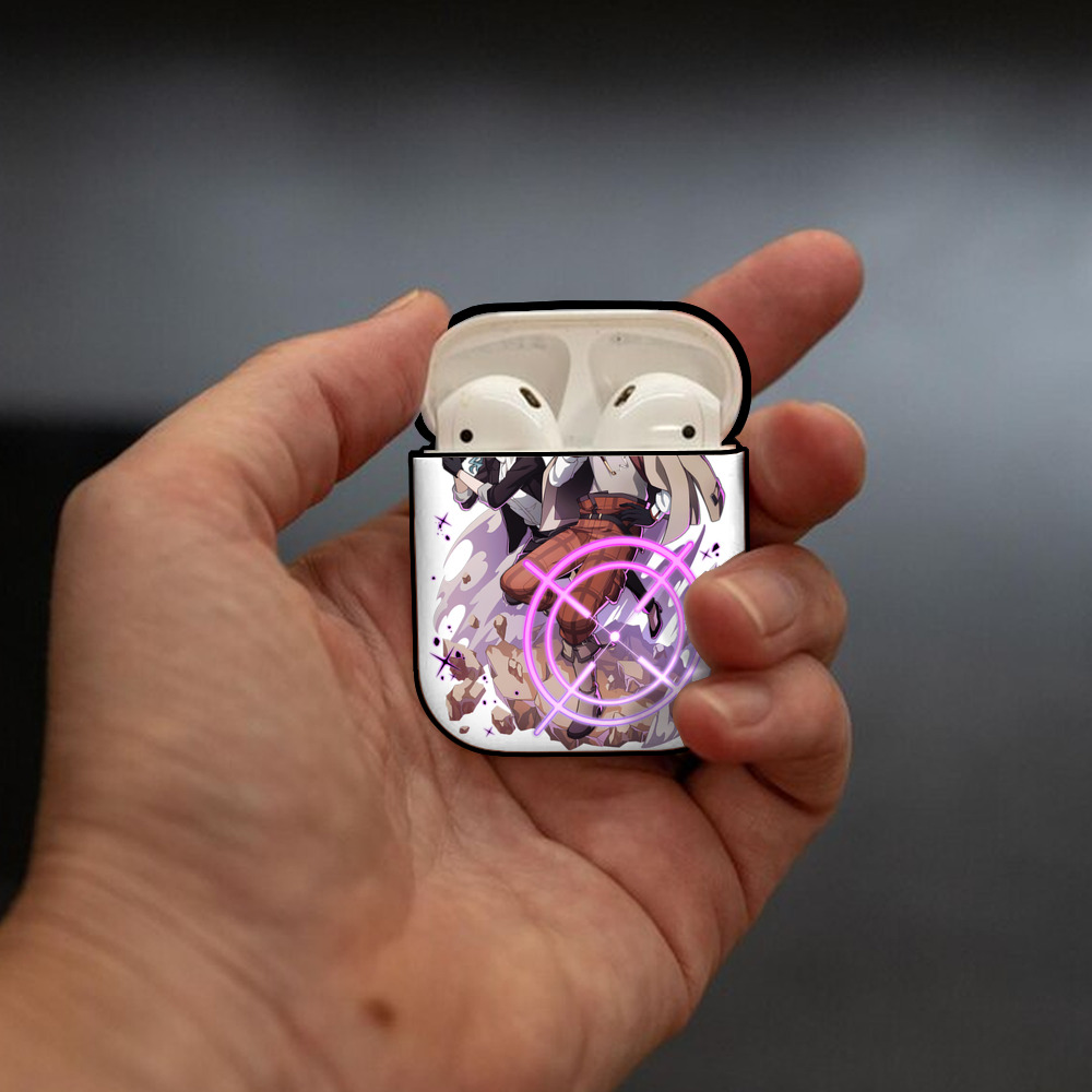 文豪ストレイドッグス Bungo Stray Dogs AirPods 第2世代保護ケース ハードシェル ブラック 耐衝撃・防指紋・カラビナ付き